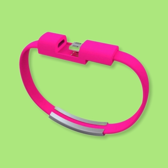 Micro USB Charge & Sync Hot Pink BarbieCore Bracelet Charger(Real… - Picture 1 of 3